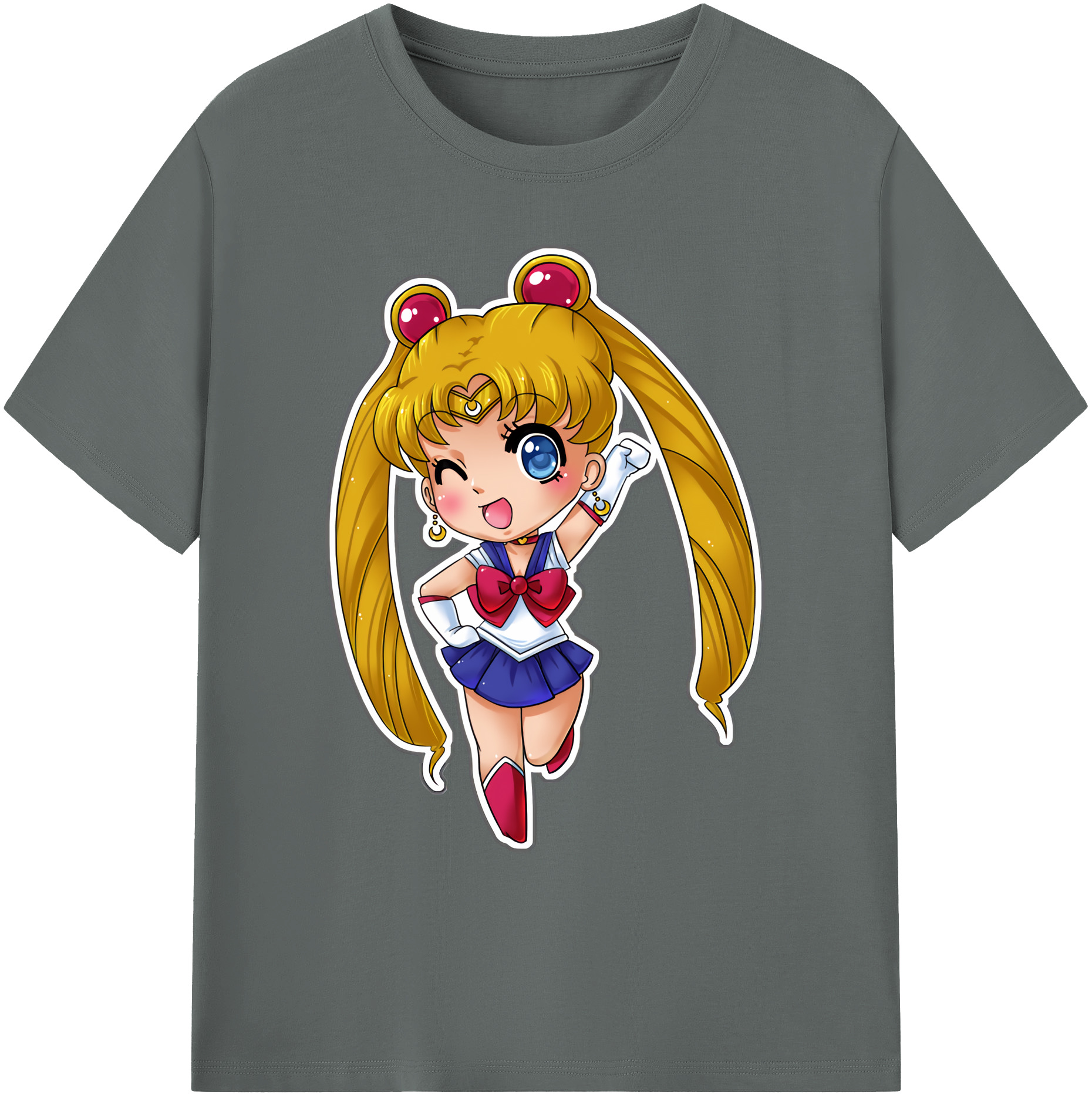 （画像用） 美少女戦士セーラームーン 月野 うさぎ つきの うさぎ Sailor Moon Tsukino Usagi 綿100％ メンズ半袖Tシャツ｜肌触りやわらか＆通気性